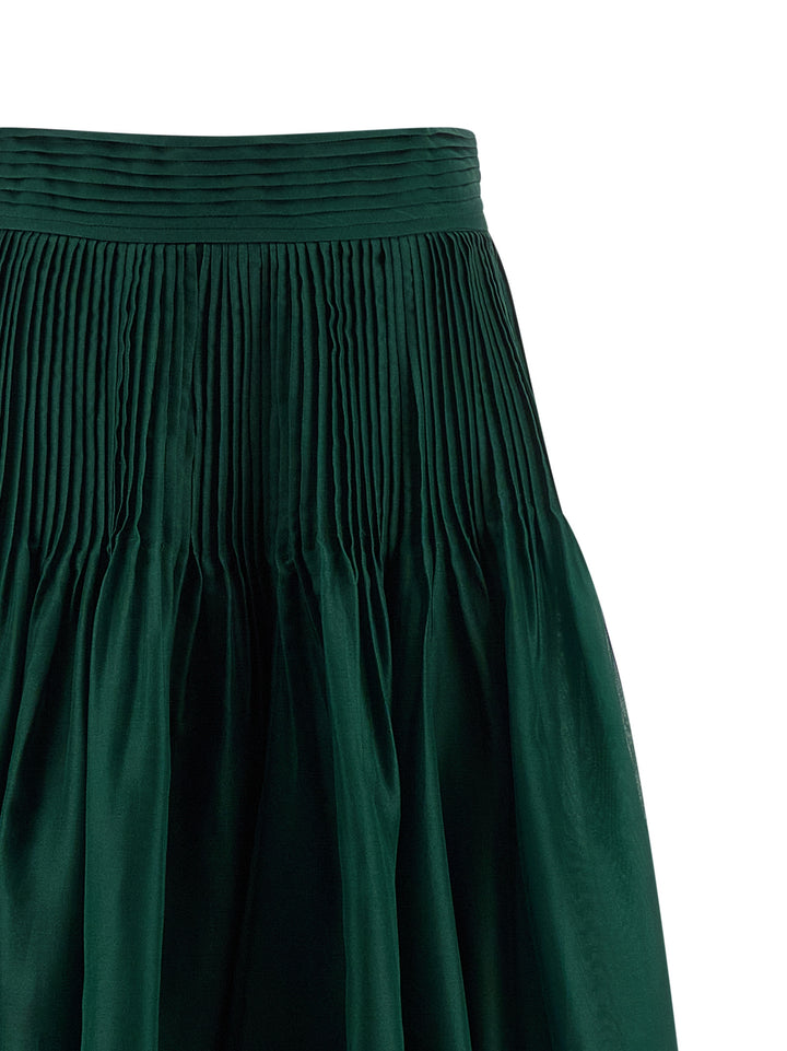 Carolina Herrera Pintucked Organza Skirts - Green | 7a4b6ead2be4c7132b7a3e10ade0fe56323022c4