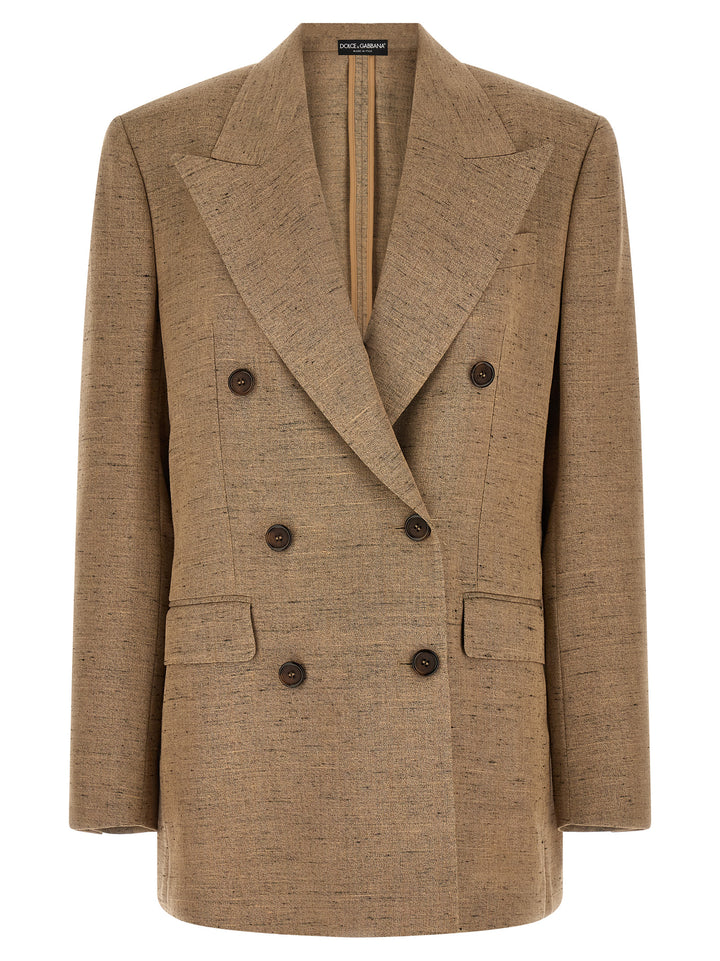 Dolce & Gabbana Double-Breasted Blazer - Beige | 1f45110b57f81a623fb68cc5a606ff8ed42e7274