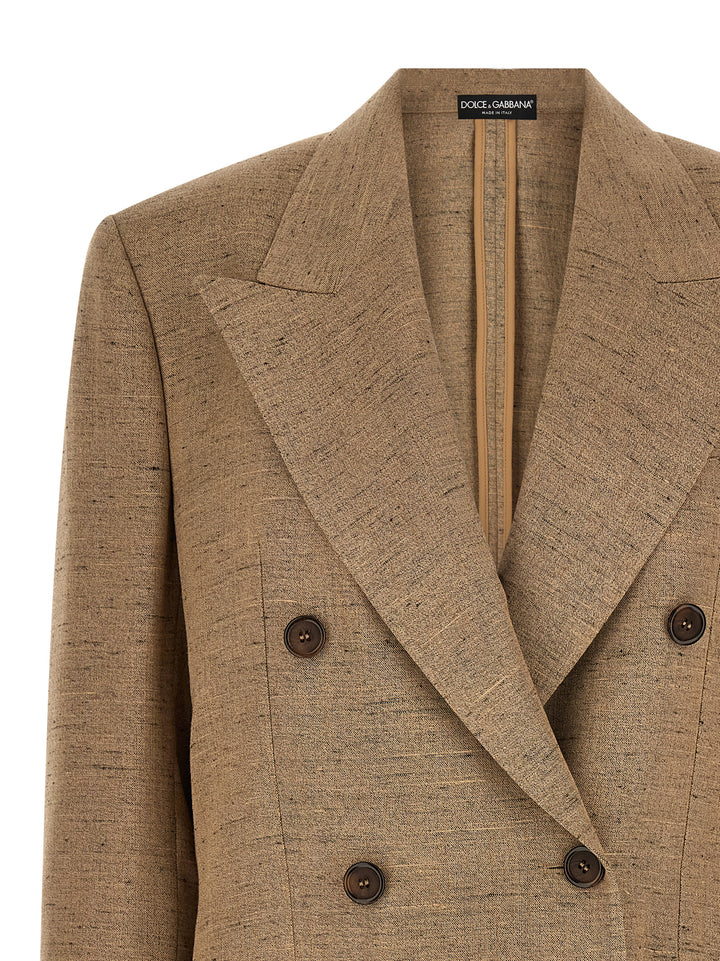 Dolce & Gabbana Double-Breasted Blazer - Beige | 58e26acb157b15b91a22c7ed4f5e4a8545d482c1
