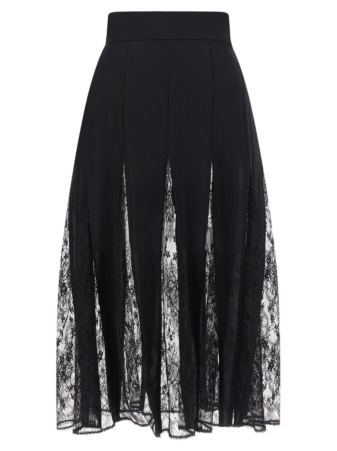 Dolce & Gabbana Charmeuse Skirt With Lace Skirts - Black | 41af6cad3bc8a37f0b85a3fc2a3e3867537c790e