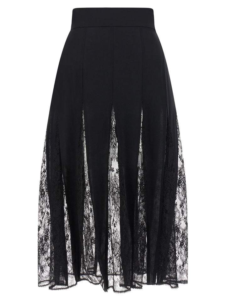 Dolce & Gabbana Charmeuse Skirt With Lace Skirts - Black | 41af6cad3bc8a37f0b85a3fc2a3e3867537c790e