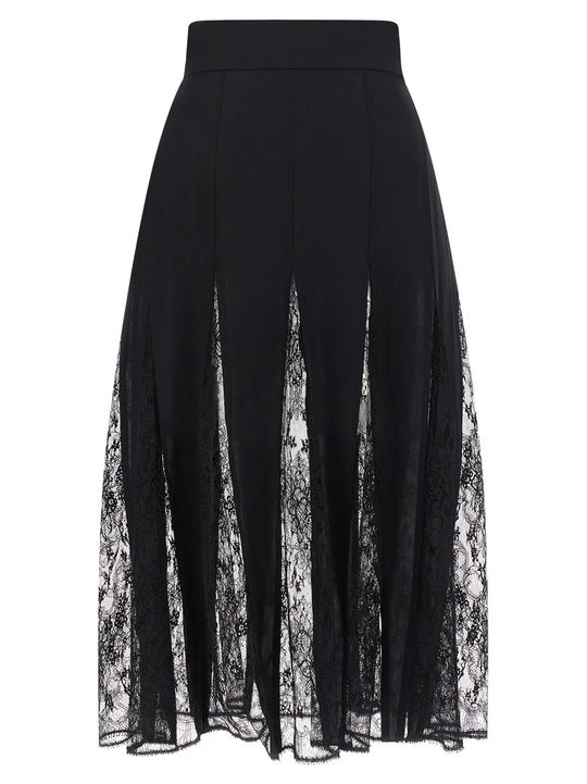 Charmeuse Skirt With Lace Skirts Black