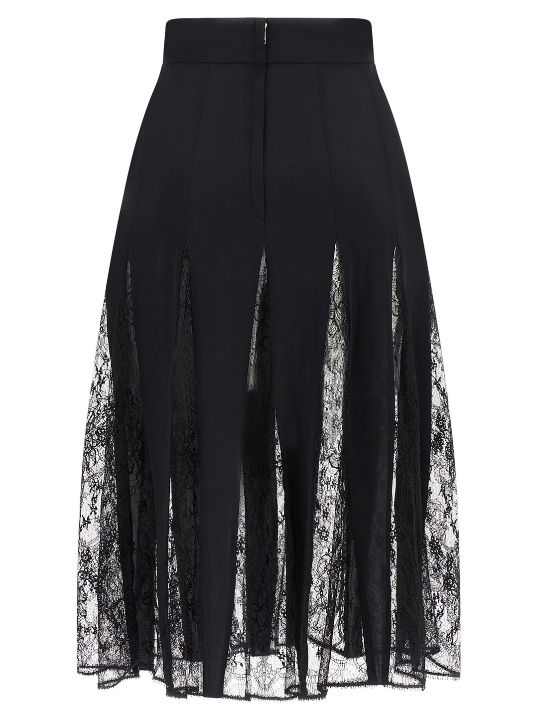 Dolce & Gabbana Charmeuse Skirt With Lace Skirts - Black | 8bfc1a49c581cb4cfdd0ea2ad928a92ef61fdf2c