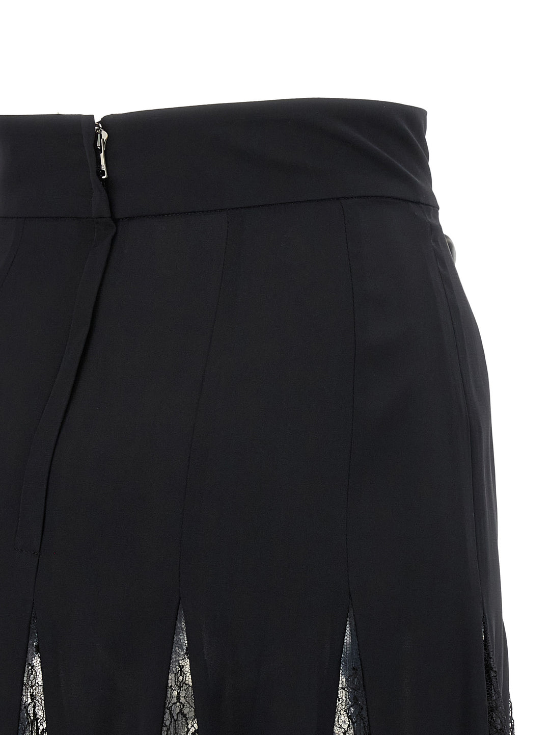 Dolce & Gabbana Charmeuse Skirt With Lace Skirts - Black | 1f2f6c3c0f39a77d8304e41f7ceff71393d425aa