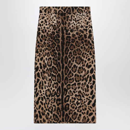 Leopard-Print Cady Skirt
