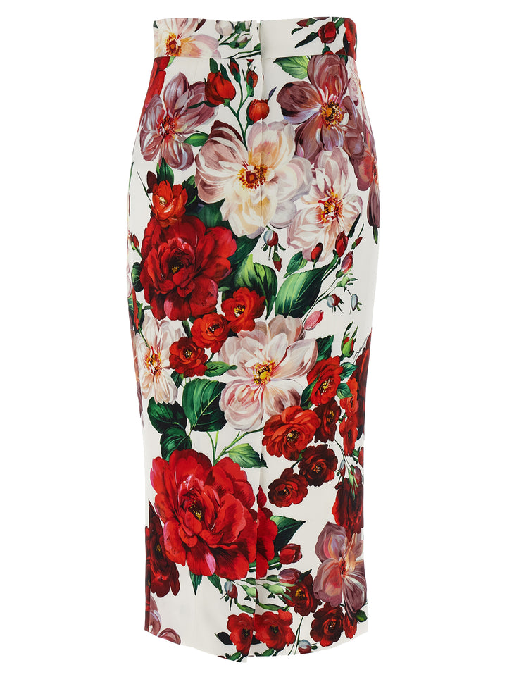Dolce & Gabbana Floral Longuette Skirt Skirts - White | 5ca5130b614536b7d7cd559402cb82bb3f4b38eb