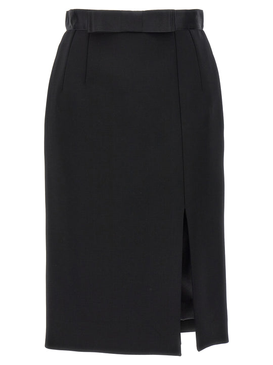 Wool Pencil Skirt Skirts Black