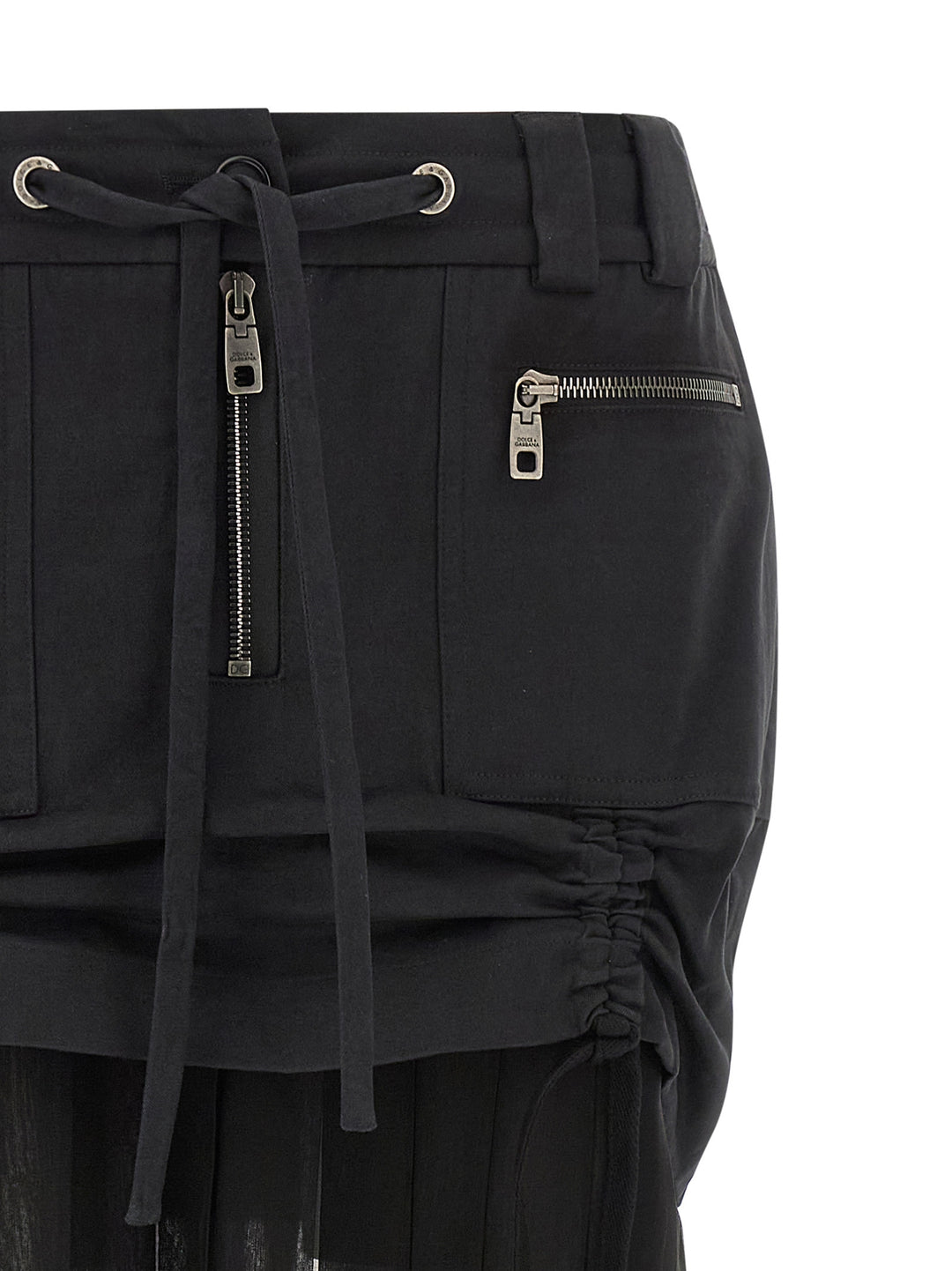 Dolce & Gabbana Twill And Chiffon Skirt Skirts - Black | 1600c2ee87e2a058a76f00a2d84f561f8ebe0aa9