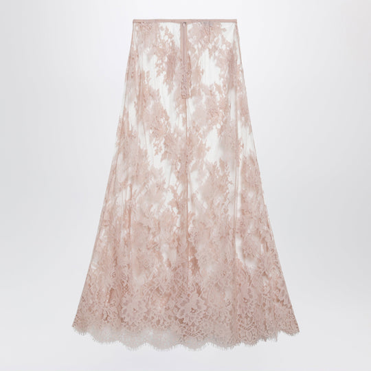 Chantilly Lace Midi Skirt In Pink