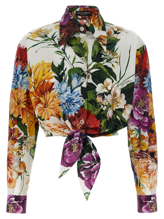 Floral Crop Shirt Shirt And Blouse Multicolor