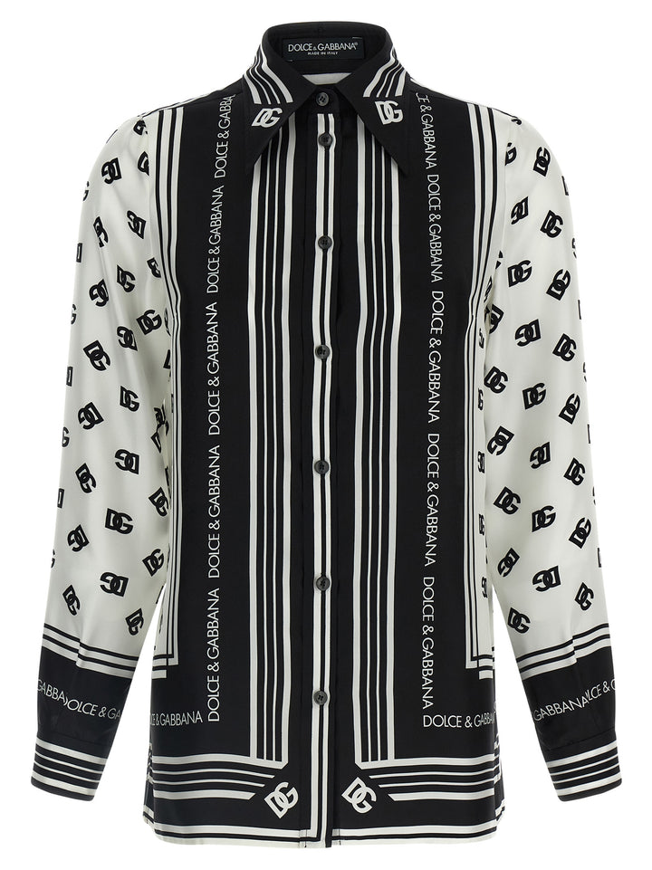 Dolce & Gabbana Dg Print Shirt Shirt and Blouse - White/Black | b19ee8da9cbcc4fdc290aa5a65dfe1b270ee47bf
