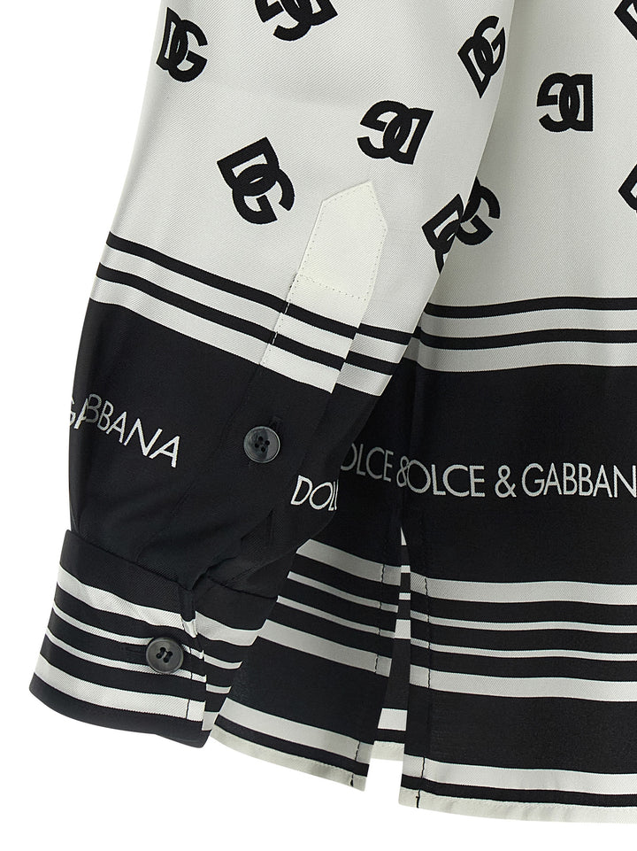 Dolce & Gabbana Dg Print Shirt Shirt and Blouse - White/Black | 5cd1a5d322e08ce73e513db80d2cf57843a806be