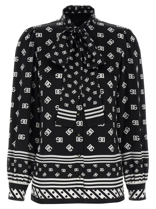 Silk Shirt Shirt And Blouse White/Black