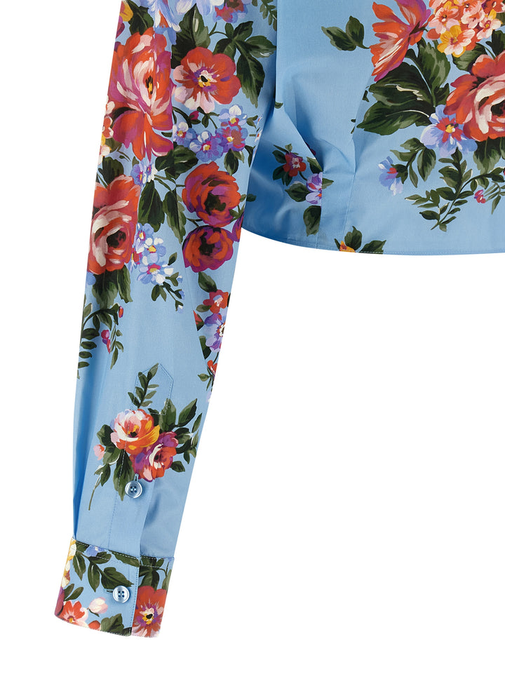 Dolce & Gabbana Mazzo Di Fiori Shirt and Blouse - Light Blue | 3414542e89c0e96c5223370e6ef3e055bfe018fd