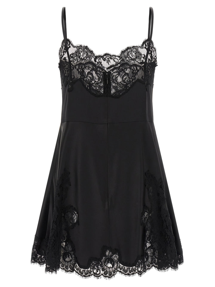 Dolce & Gabbana Satin And Lace Dress Dresses - Black | 72a650cd370563ea9502a08cc079f141dce8dba7