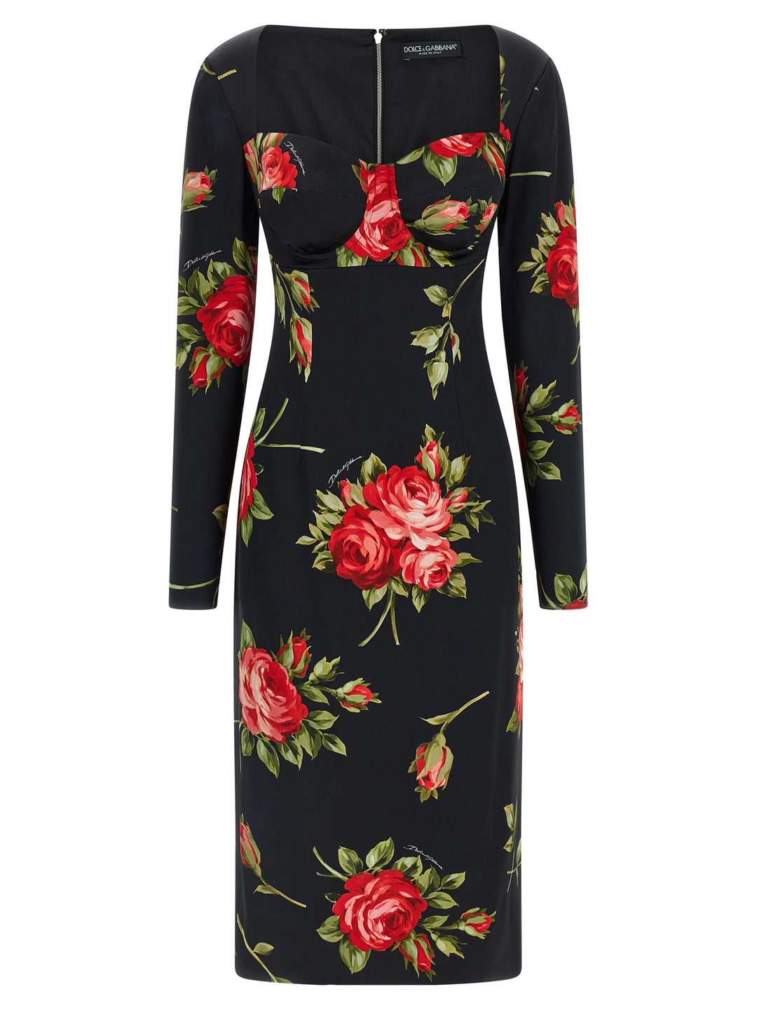Dolce & Gabbana Bouquet Rose Dresses - Black | 58676567f46d30ffdd4aa2817a819fb2a8bb67e8