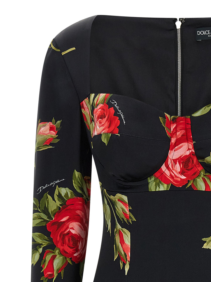 Dolce & Gabbana Bouquet Rose Dresses - Black | bcdd1f07d7d98855546eeddb5e85374b58fc44ab