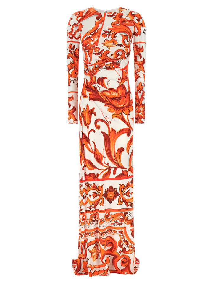Dolce & Gabbana Maiolica Dresses - Orange | a75ad313790ead82b1d868b159172b99447593c7