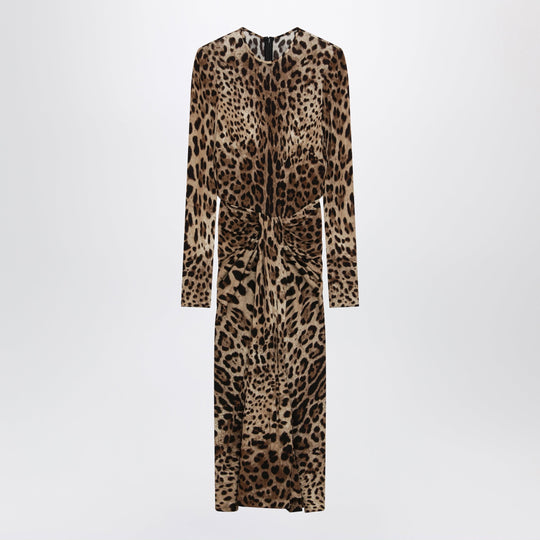 Leopard-Print Viscose Jersey Dress
