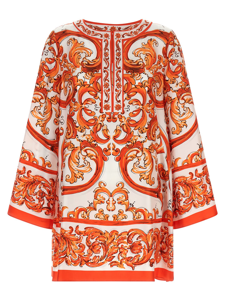 Dolce & Gabbana Maiolica Dresses - Orange | 2d240c1f09297234ccbab30caf806b86269439c7