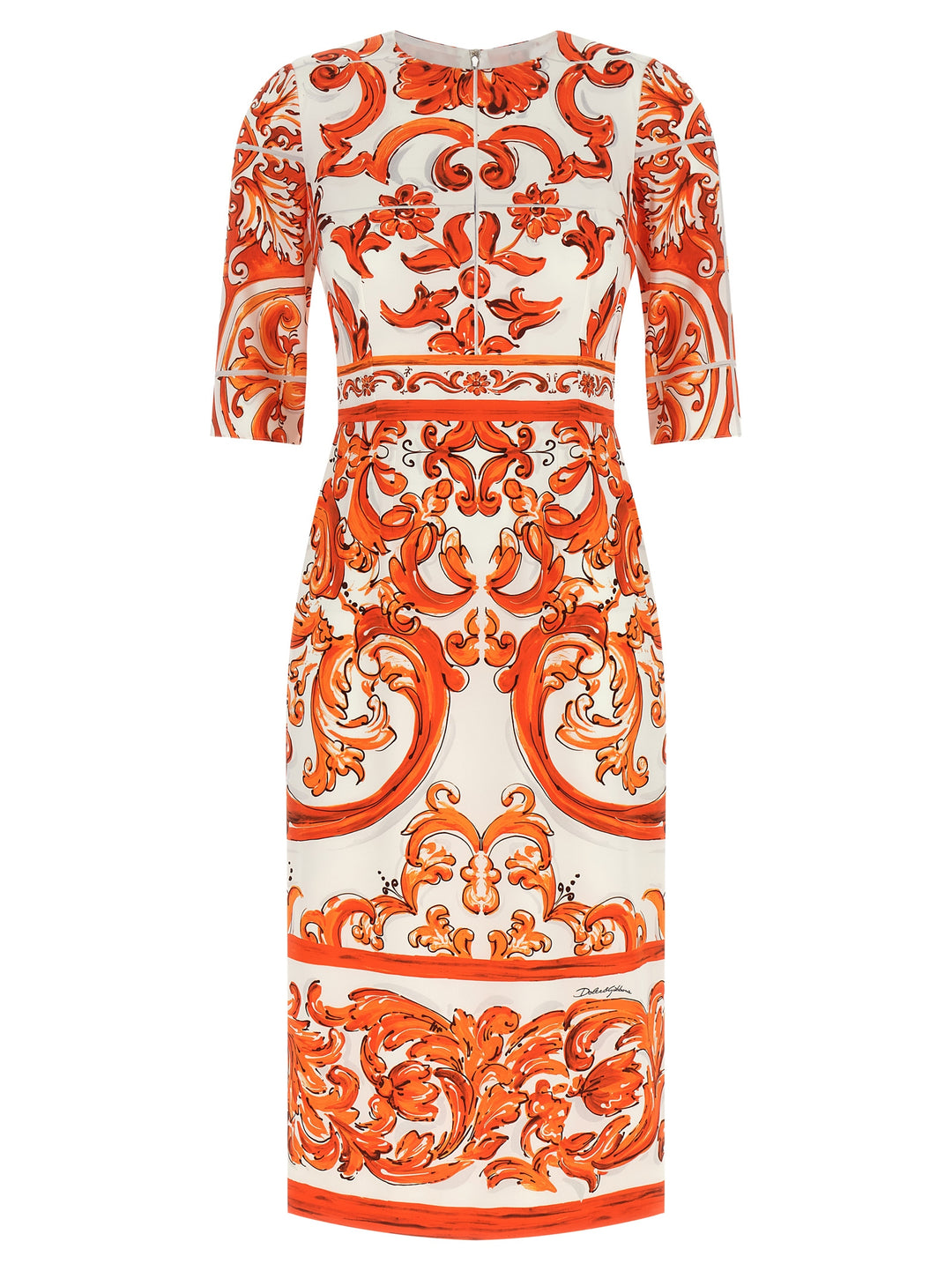 Dolce & Gabbana Maiolica Dresses - Orange | 9938b84c6be915fcd6deecd621fdbfee46031f8f