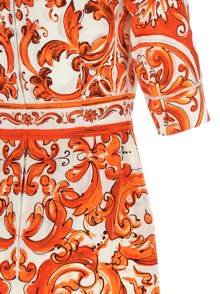 Dolce & Gabbana Maiolica Dresses - Orange | 5ac9021baae51913151a280cadcc3504be2d01f1