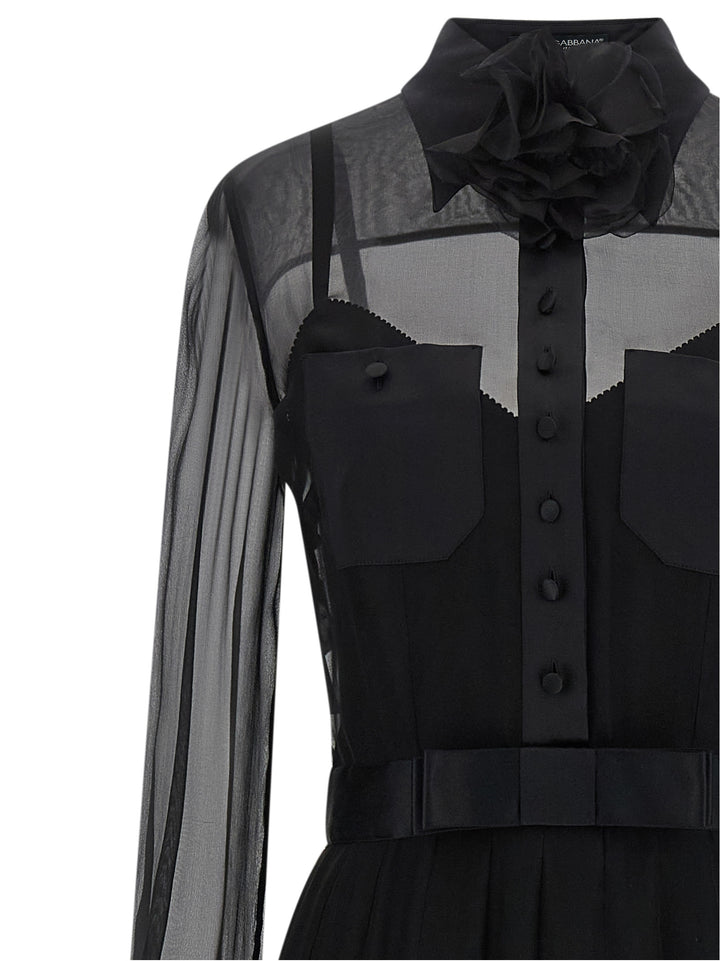 Dolce & Gabbana Chiffon Dress Dresses - Black | c952c0adb2ff856fe37503da02da37f6d1900336