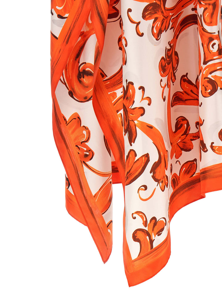 Dolce & Gabbana Maiolica Dresses - Orange | f87c90bd06a2f44efe2b86396ec3695c5c02cfa5