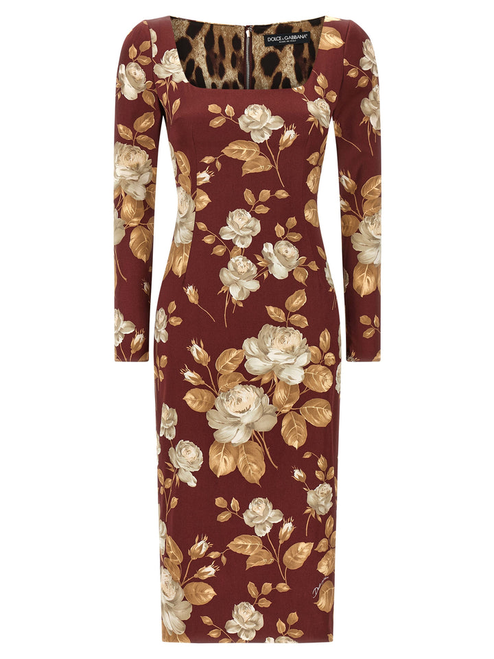 Dolce & Gabbana Rose Print Dress Dresses - Multicolor | 1672e07763e6e3aed7de0ac0fb6c2b9059757d7e