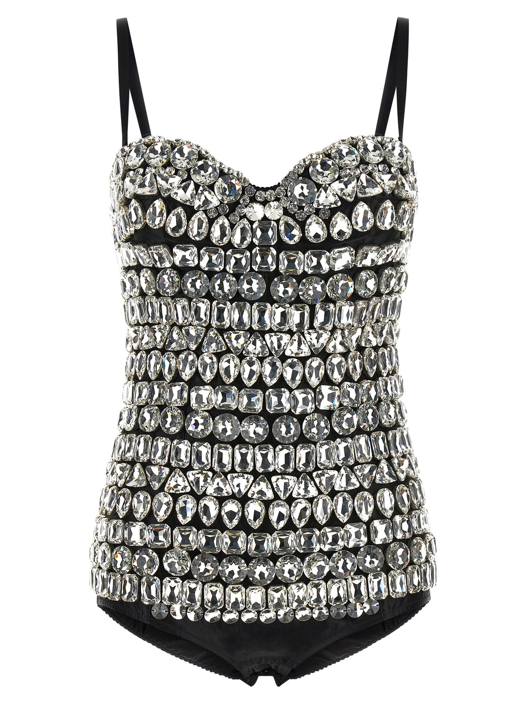 Dolce & Gabbana Crystal Bodysuit Tops - Silver | 56de4d444af87caa076dc218248a01c2f2061e92