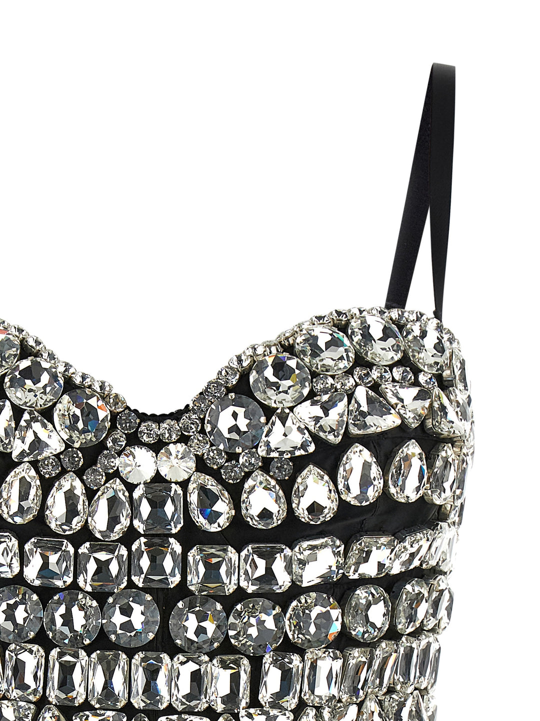 Dolce & Gabbana Crystal Bodysuit Tops - Silver | 7295c58719413717e2ab126b10d017c7464d9797