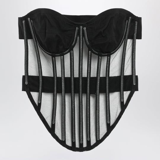 Black Corset Embellished With Tulle