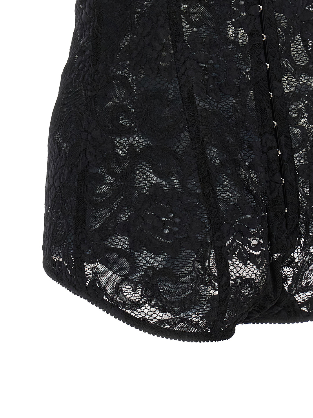 Dolce & Gabbana Satin And Lace Corsetry Bodysuit Tops - Black | 6d7bd60c10ad42b94bbbc9cf6f6bded5387c8e7a