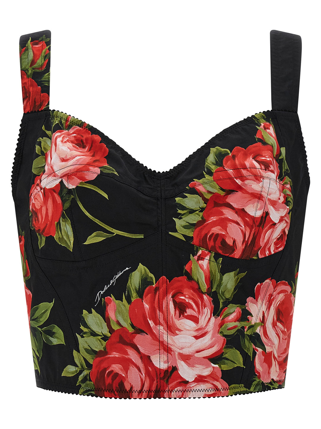 Dolce & Gabbana Bouquet Rose Tops - Black | f23866add3be2dcddaa57b2fd5890892605072cc