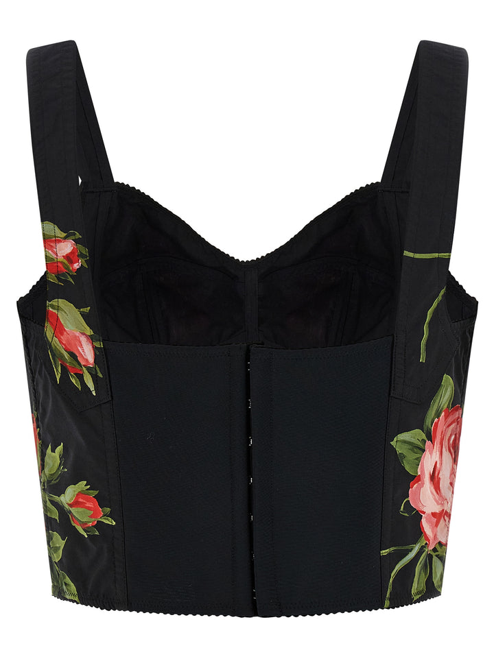 Dolce & Gabbana Bouquet Rose Tops - Black | 91f551ee772e7768e8f97590ad9254c8fb37c350