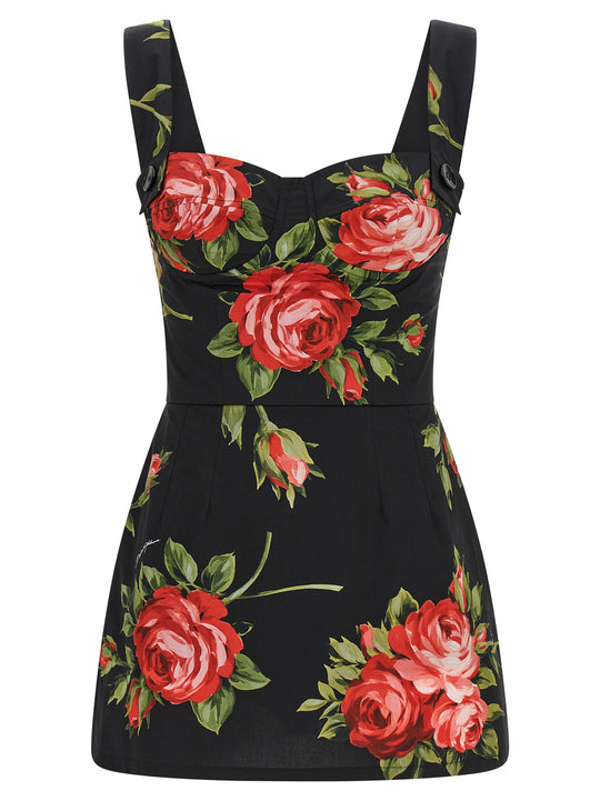 Bouquet Rose Tops Black