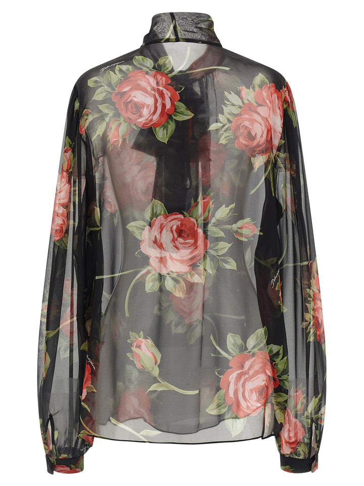 Dolce & Gabbana Bouquet Rose Tops - Black | c0adc1a9fa65480598332be0e5bd4b0d1c84b449