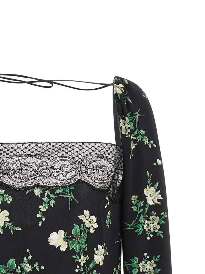 Dolce & Gabbana Flower Print Top Tops - Black | 8f7c330ea4283a1c88362b650586dc40835b17ad