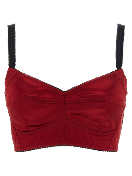 Bustier Top With Stitching Tops Red