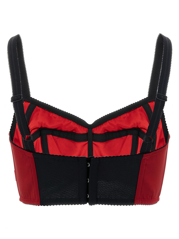Dolce & Gabbana Bustier Top With Stitching Tops - Red | 6d5e6f011a8a0bad455470855e2dc731a8c3da00