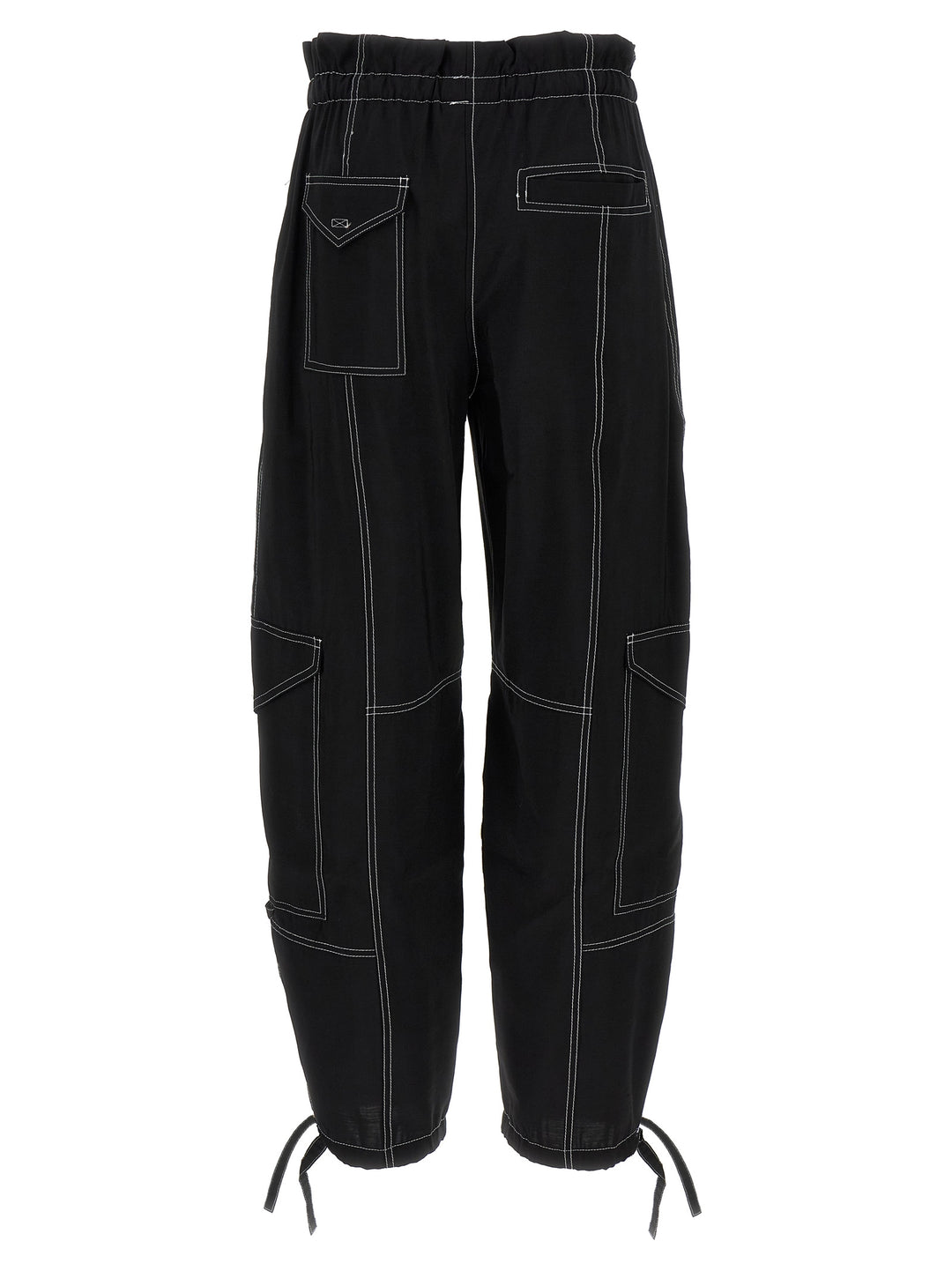 Ganni Light Slub Pocket Pants - Black | 68dc309c5b16b702cad95896f36bb1a79c4b9e14