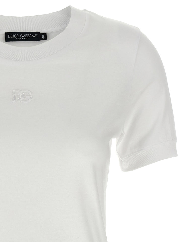 Dolce & Gabbana Logo Embroidery T-shirt - White | 75d197175d7de43a94724b586c5f2390bd2391e4