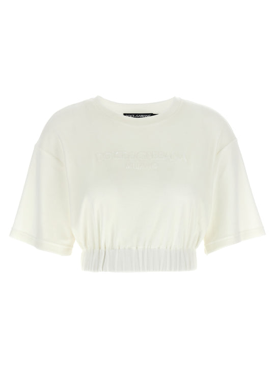 Logo Chenille Top Tops White