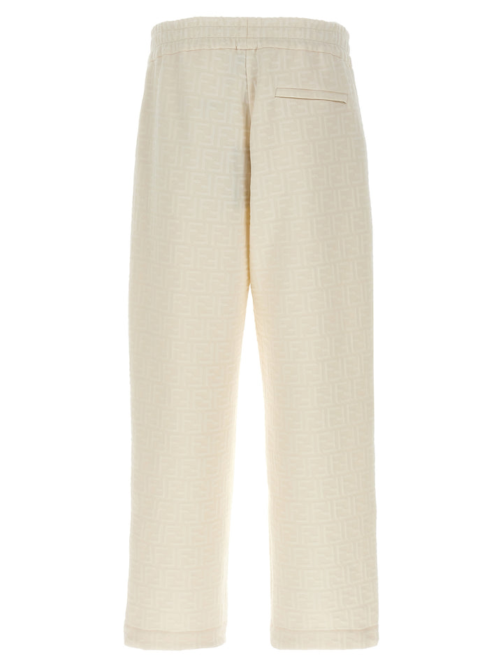 Fendi Ff Monogram Joggers Pants - White | f161ca868e498e7c4eca0c0c1a4cc4cd441af266