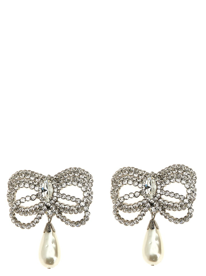 Alessandra Rich Bow Earrings Jewelry - Silver | 39d039e9e8185b1e8b0441a6b168757d7c18d9fe