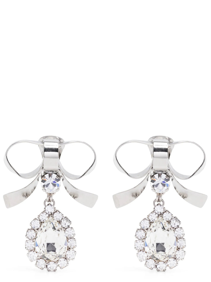 Alessandra Rich Metal Bow Earrings Jewelry - Silver | 7b34b9cdbcd0e10e5dcf89c04d603baf522fa2cb