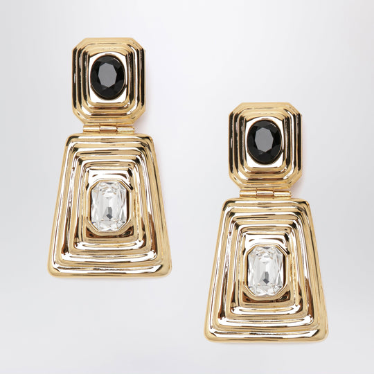 Gold-Tone Clip-On Earrings With Crystals