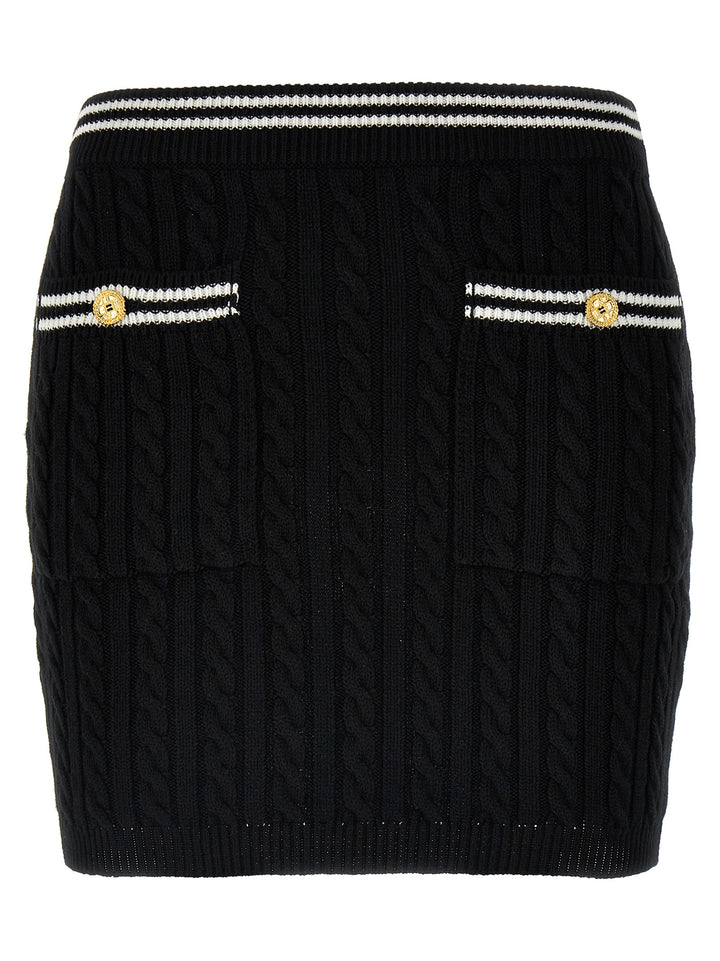Alessandra Rich Braided Skirt Skirts - White/Black | 1740632febcb158bb0f166d0d79541e3f67b6c3e