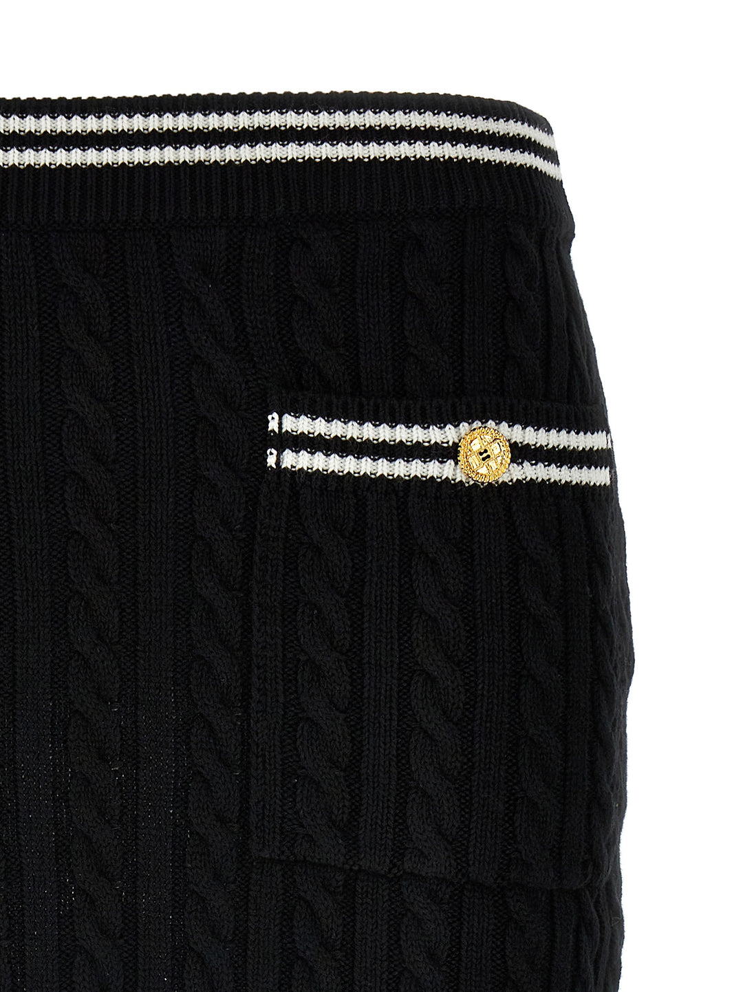Alessandra Rich Braided Skirt Skirts - White/Black | 54cffe3717d868a4a34e34a78478eb24fb3beeff