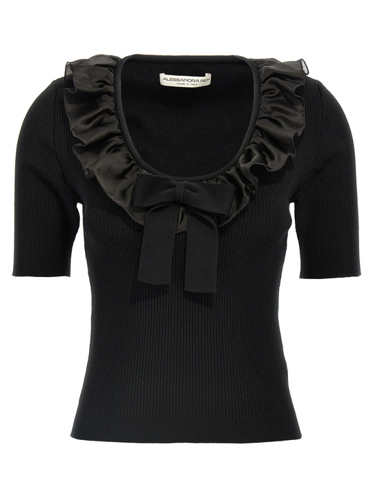 Ruffle T-Shirt Black
